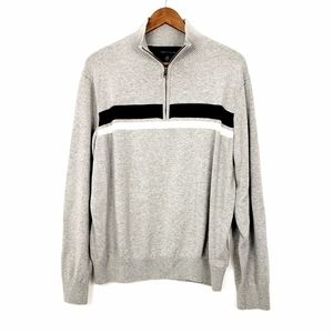 Tommy Hilfiger Gray/Navy ¾ Zip Up Sweater